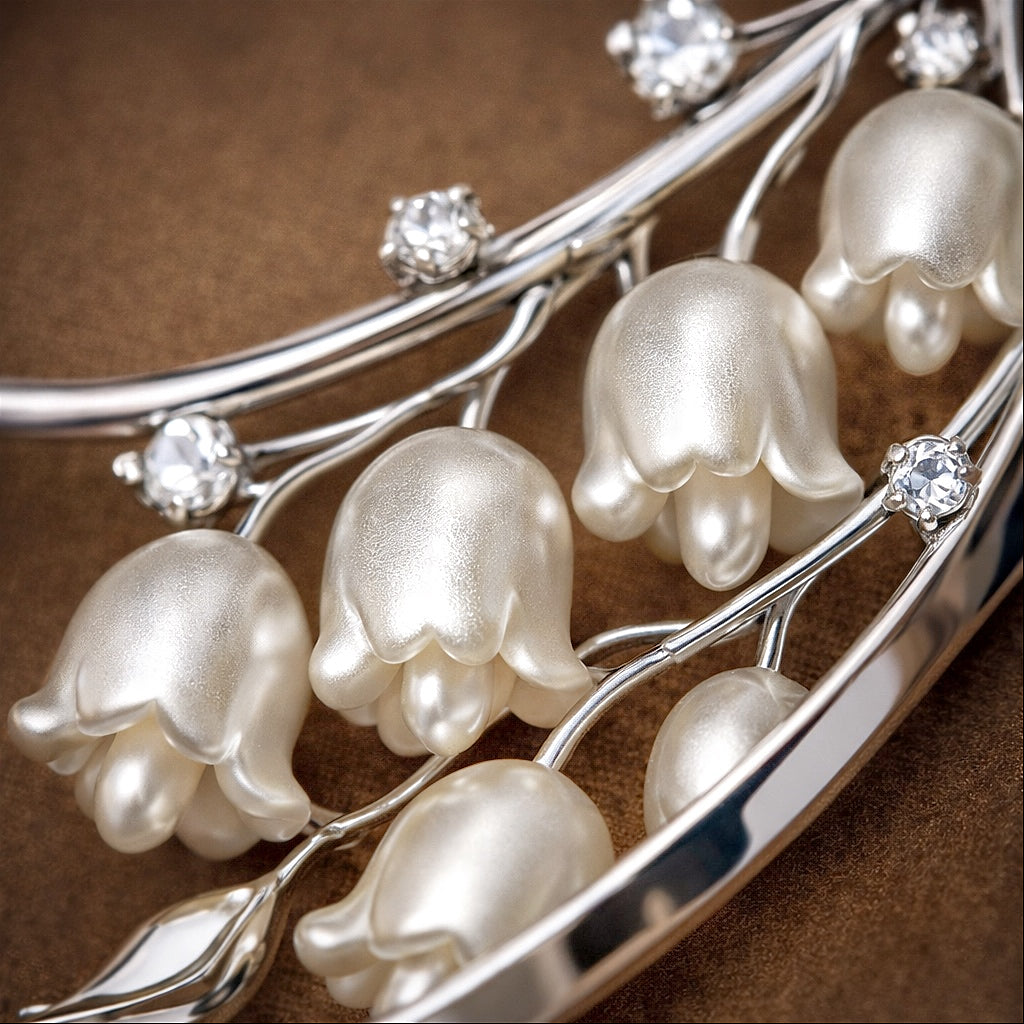 Vintage Lily Of The Valley Silver Necklace Choker