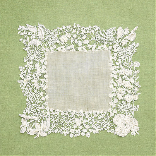 Vintage Square Floral Lace Frame Doily