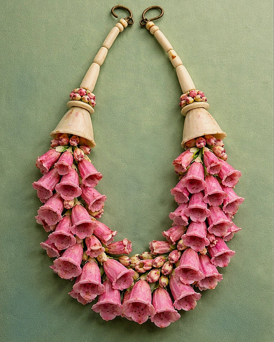 Vintage Pink Foxglove Necklace