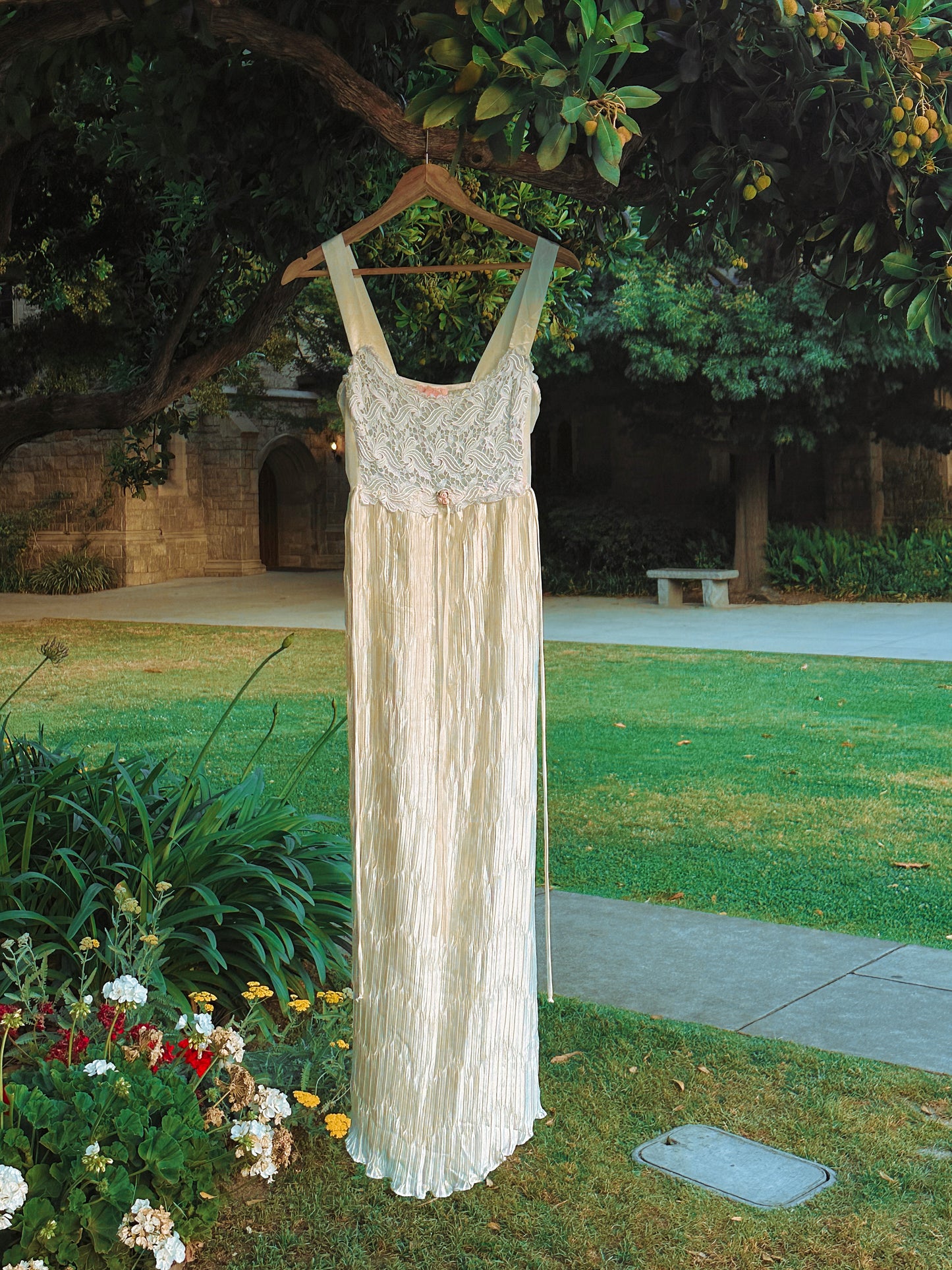 Vintage Cream Lace Gown