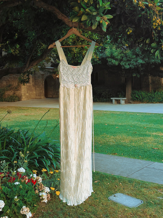 Vintage Cream Lace Gown