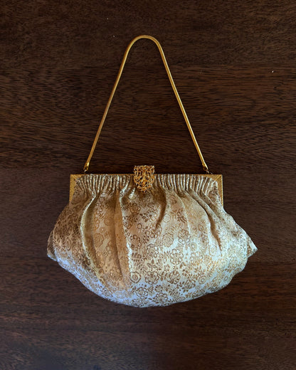 Vintage Gold Tone Baroque Silk Purse
