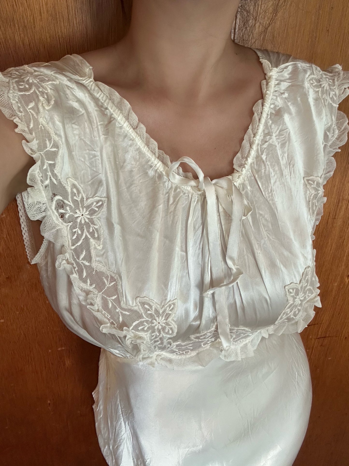 Vintage 1930s White Pure Silk Dress