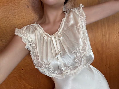 Vintage 1930s White Pure Silk Dress