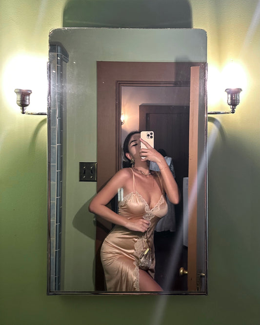 Vintage Champagne Lace House Dress