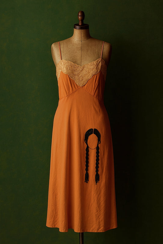 Vintage Reworked 1930s Orange Slip