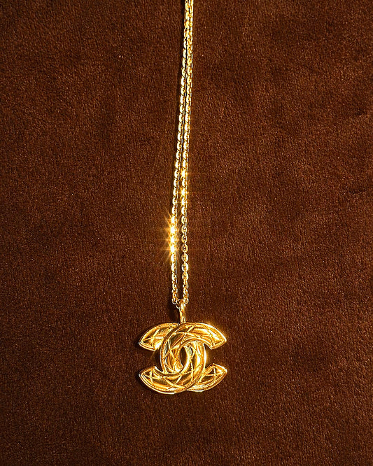 Chanel Gold-Tone CC Charm Necklace