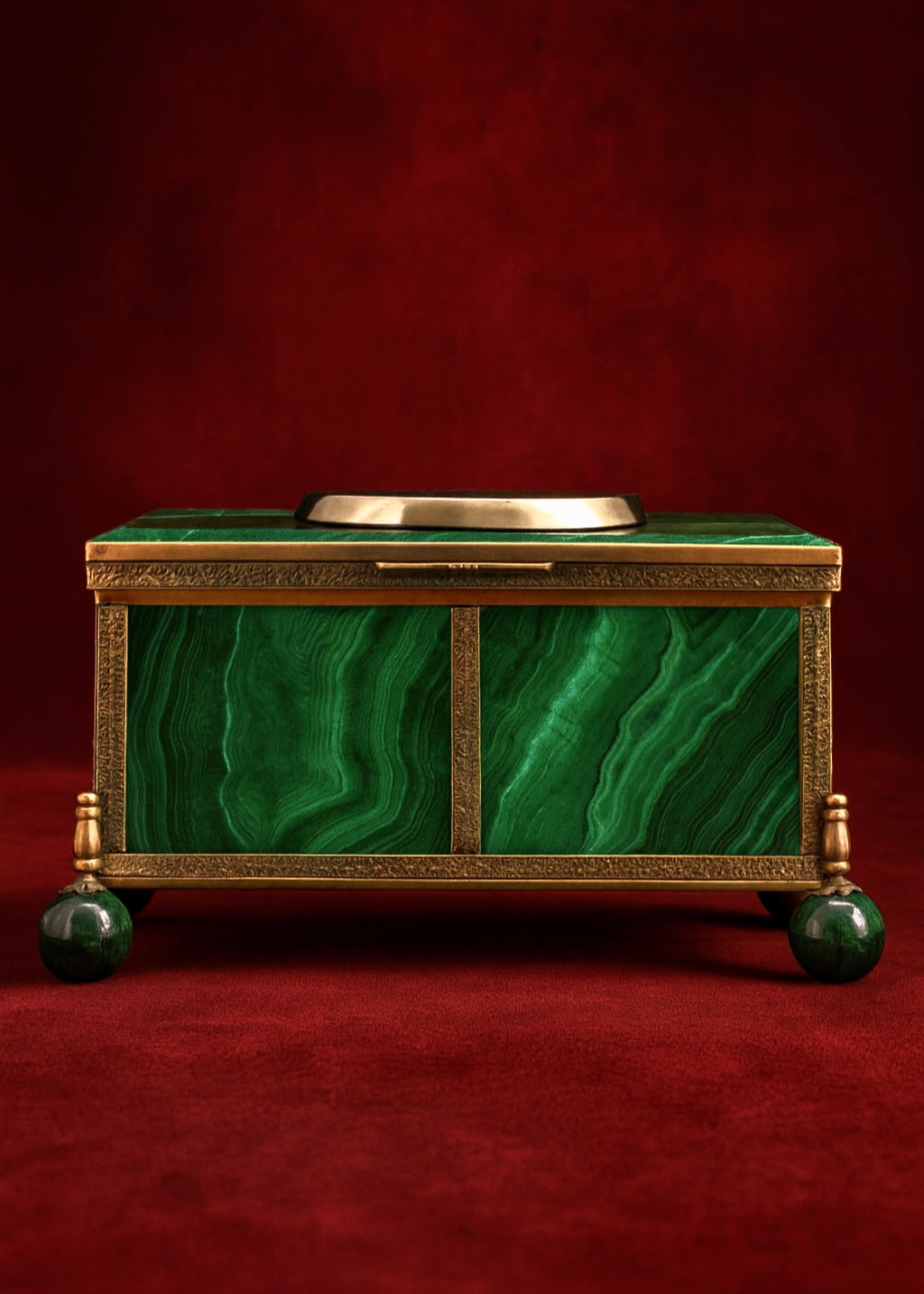 19th Century Malachite Box with Venetian Micromosaic Lid