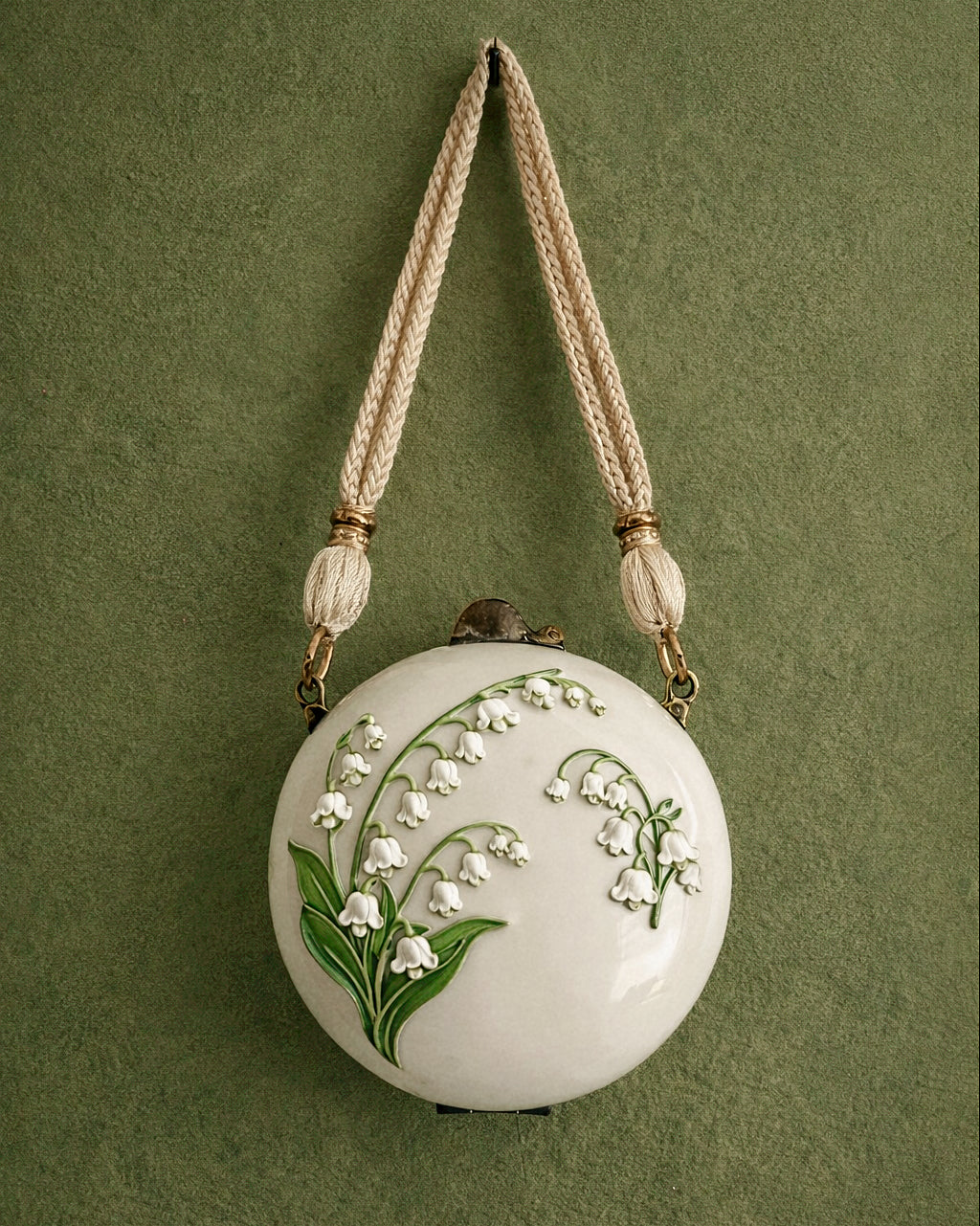 1920s Lily Of The Valley Celluloid Sphere Purse