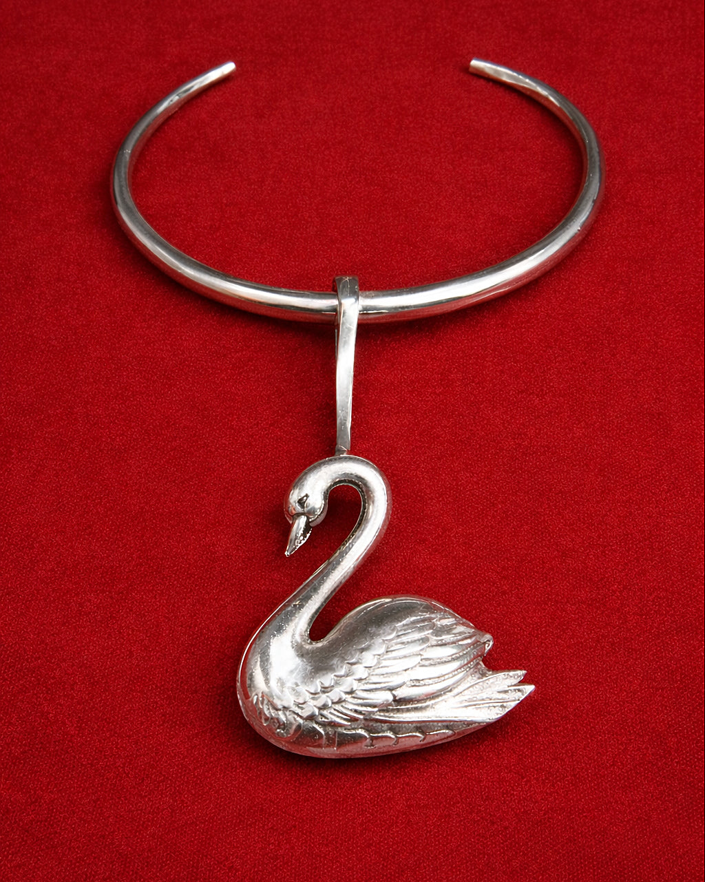 Vintage Silver-Tone Swan Collar Choker