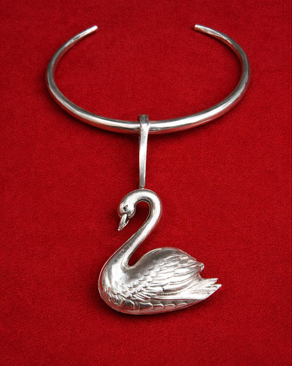 Vintage Silver-Tone Swan Collar Choker